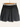 Black pleated skirt on a wooden hanger against a white background