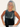 Woman wearing a black sleeveless top on a white background