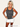 Woman wearing a gray tank top and white shorts on a plain background