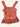 Pink ruffled top on a light gray background