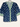 Blue patterned blouse with yellow accents on a white background