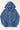 Blue hoodie with a zipper on a white background