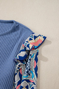 /Blue/ Michelle Floral Sleeve Blouse Top Private Label