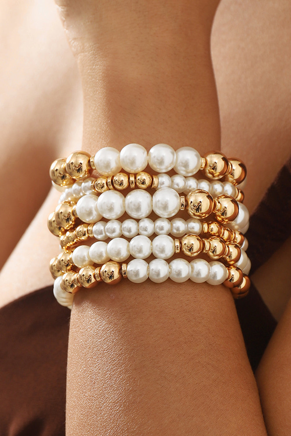 White Pearl Bracelet Set