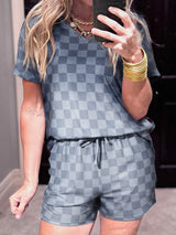 Gray Checkered PJ Set