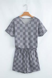 Gray Checkered PJ Set
