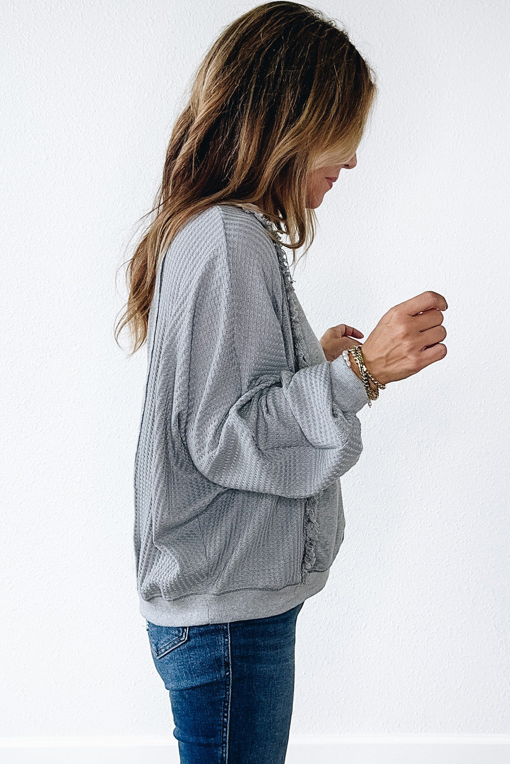 Grey Skies Waffle Top