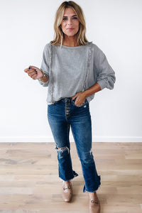 Grey Skies Waffle Top