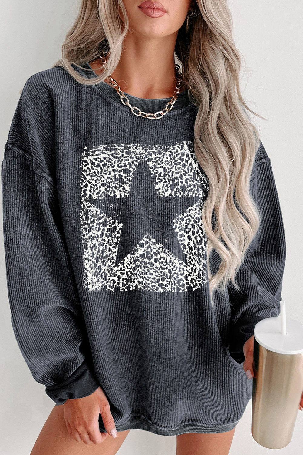 Super Nova Grey Corded Sweatshirt