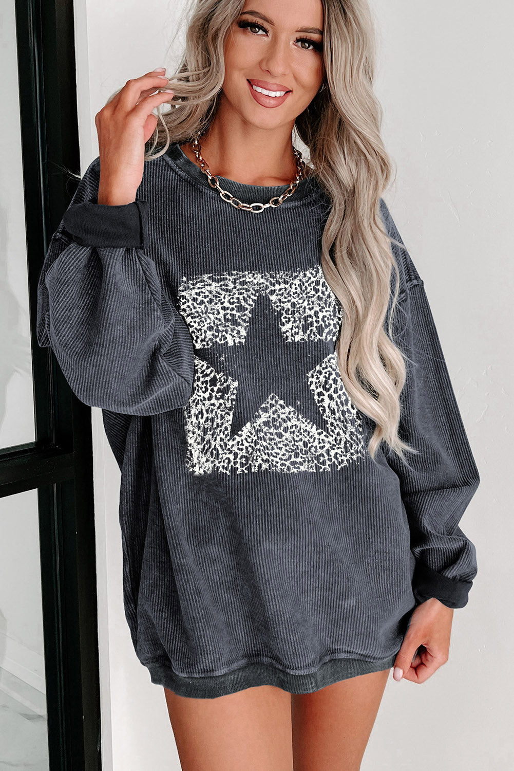 Super Nova Grey Corded Sweatshirt