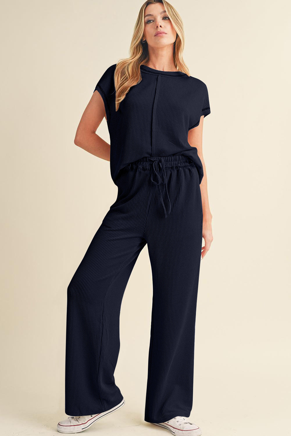 Navy Blue Classy Pant Set
