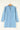 Light blue denim dress on a hanger against a white background