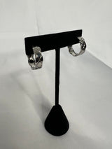 /Silver/ Diamond Design Hoop - Simply Amy