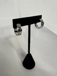 /Silver/ Diamond Design Hoop - Simply Amy