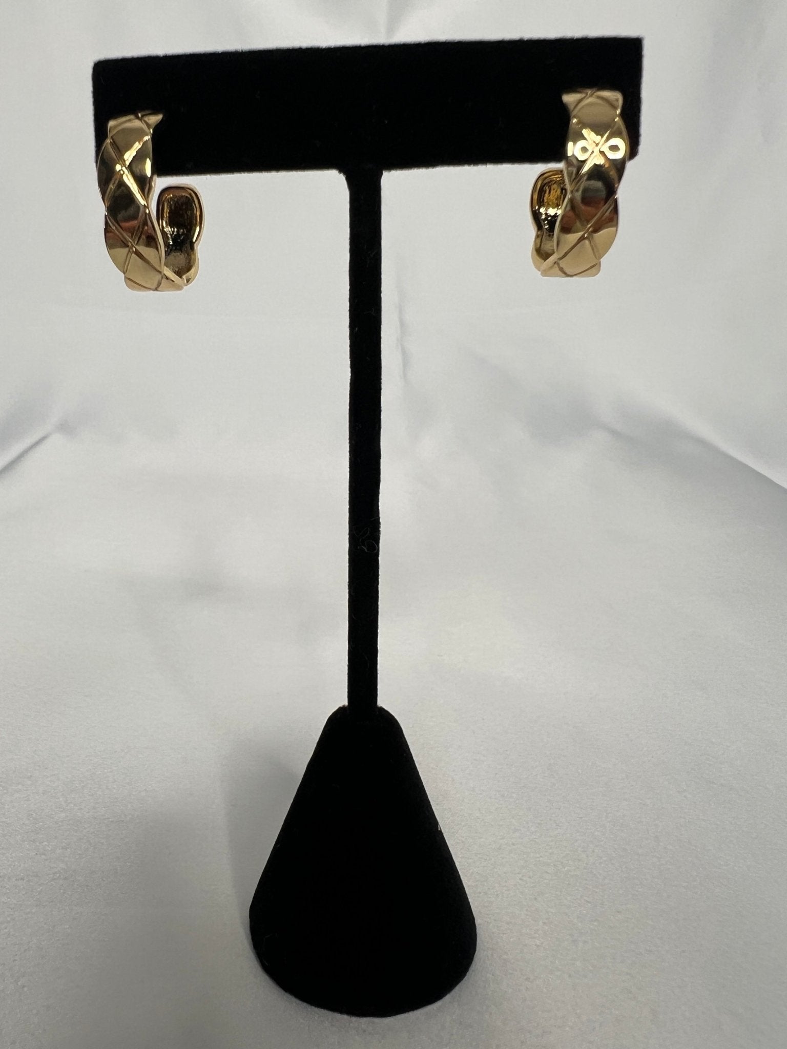 /Gold/ Diamond Design Hoop - Simply Amy