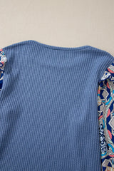 /Blue/ Michelle Floral Sleeve Blouse Top Private Label