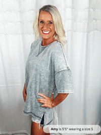 Gray Mineral Oversized Tee - Simply Amy