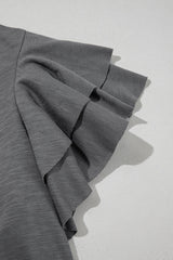 Gray Ruffle Top - Simply Amy