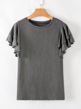Gray Ruffle Top - Simply Amy