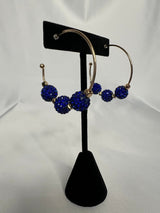 /Blue/ Rhinestone Ball Hoops - Simply Amy