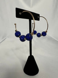/Blue/ Rhinestone Ball Hoops - Simply Amy