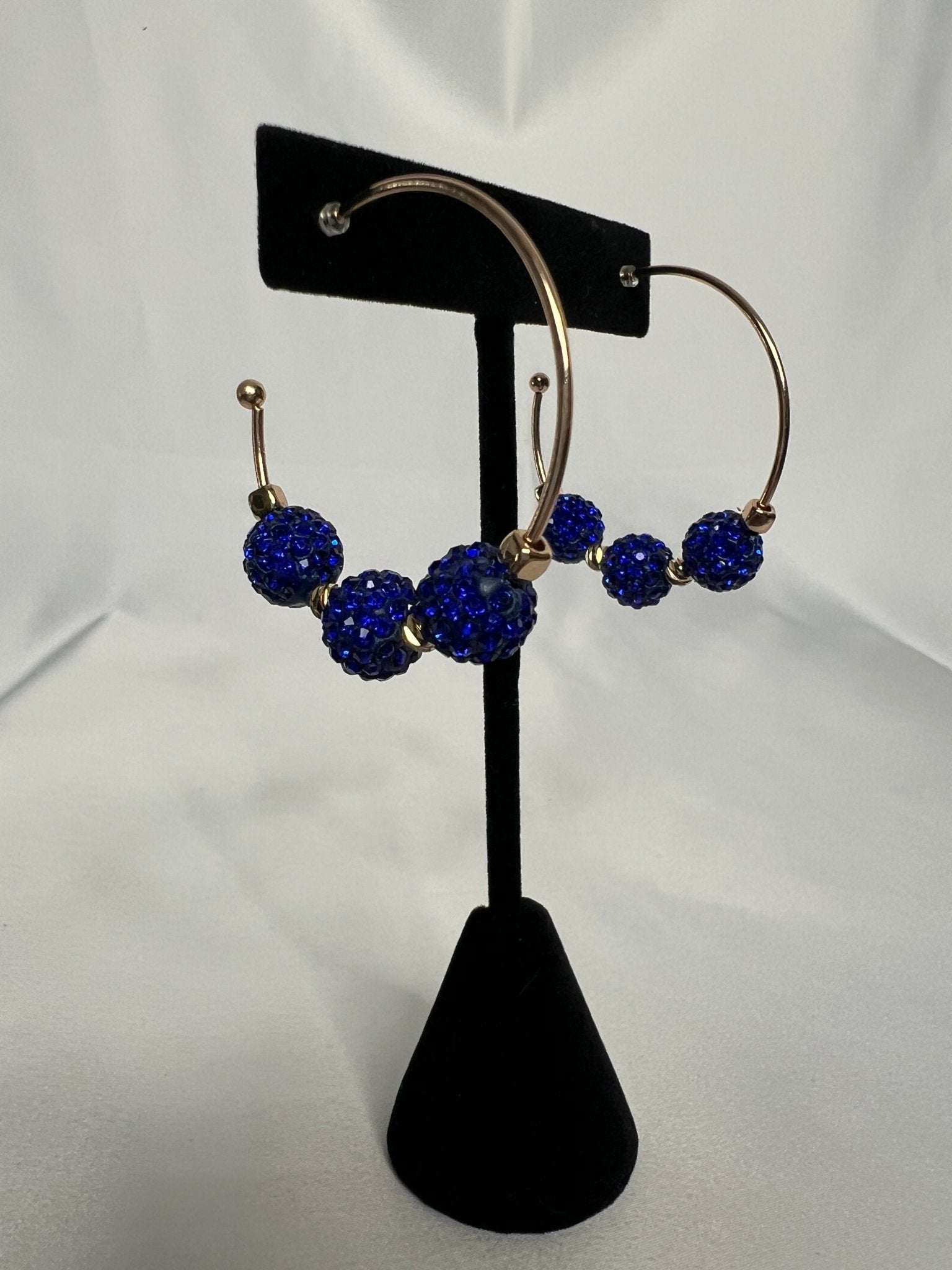 /Blue/ Rhinestone Ball Hoops - Simply Amy