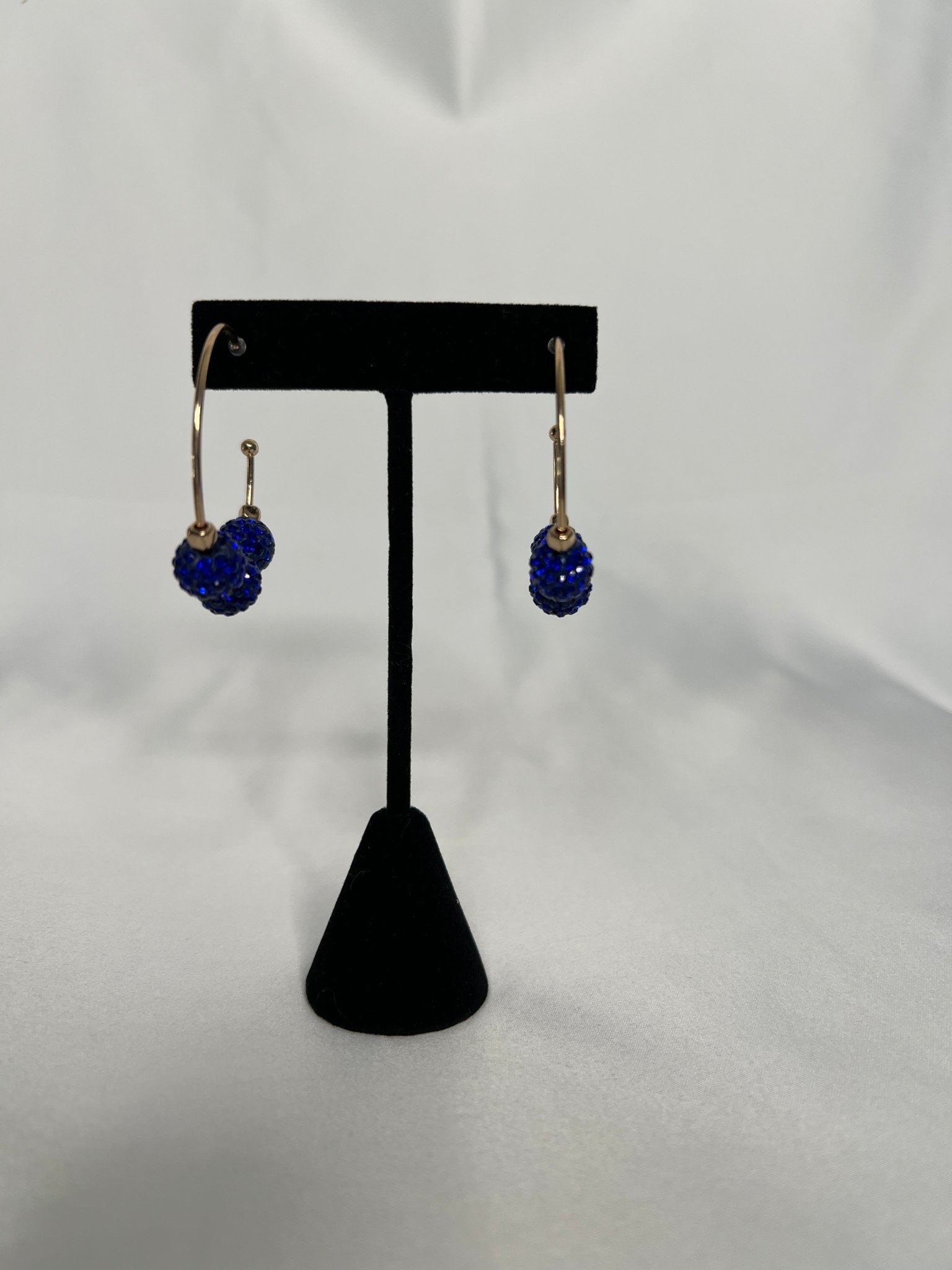 /Blue/ Rhinestone Ball Hoops - Simply Amy