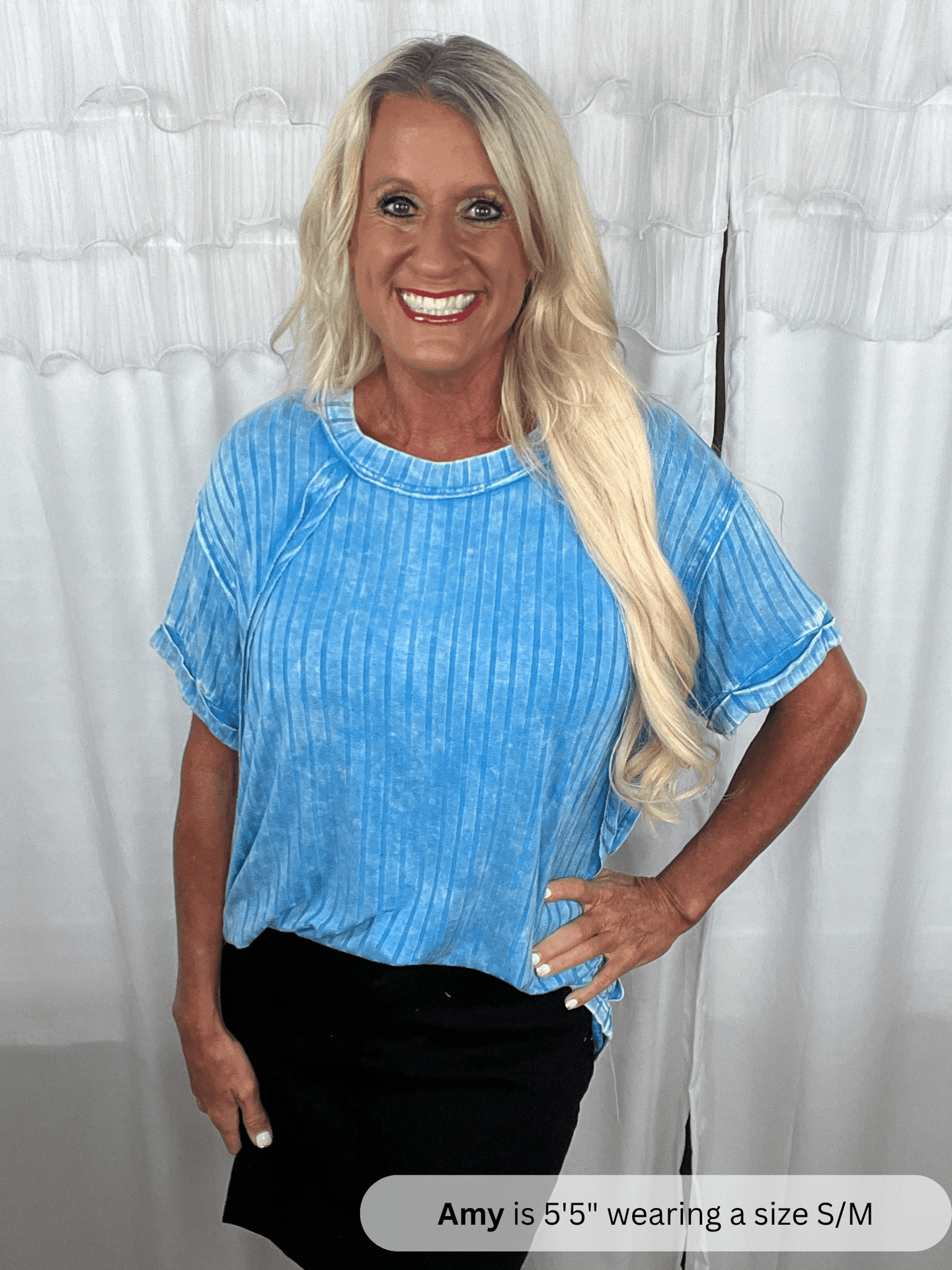 Zenana Acid Wash Ribbed Top - Simply Amy